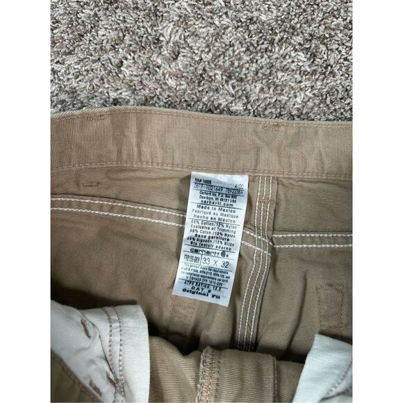 Carhartt Men 33X32 Original Dungaree Fit Cat 2 Pant Relaxed Baggy Workwear Tan - Picture 7 of 12